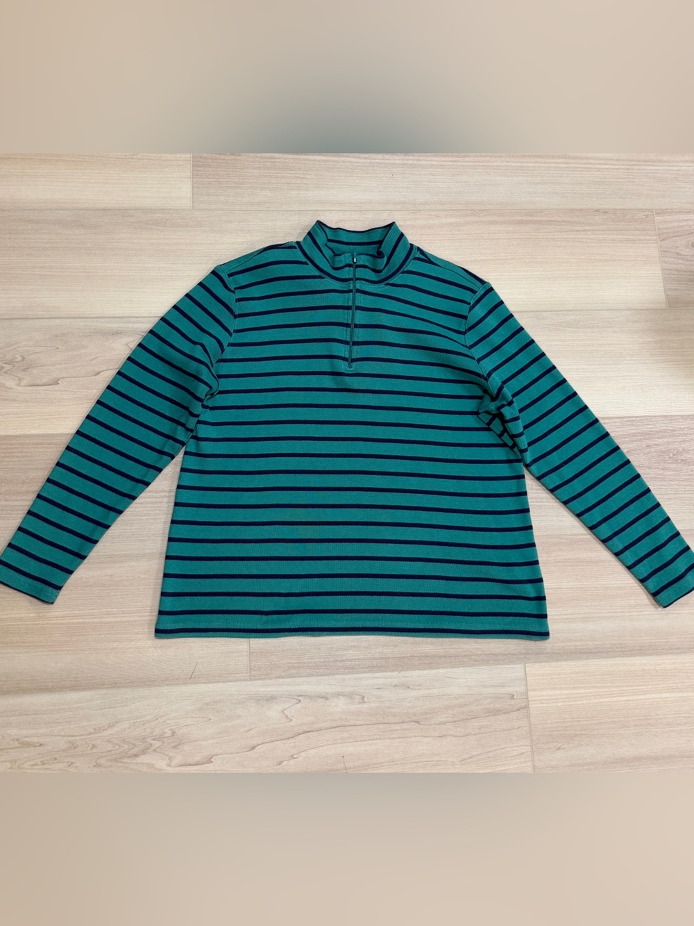 LL Bean Striped Quarter Zip—1X
